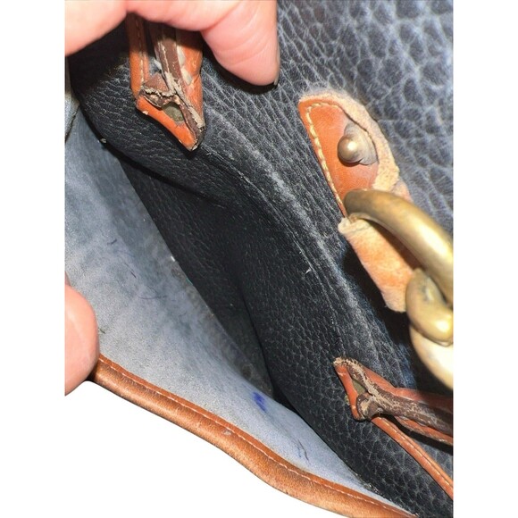 Vintage 90s Dooney & And Bourke Canyon Backpack/Tan Bag Pebble Leather USA Black - Picture 15 of 16